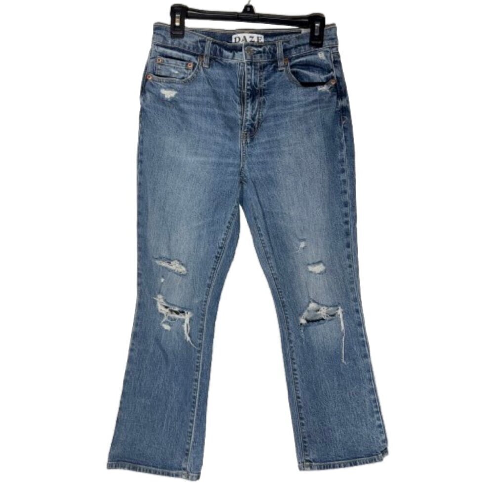 Daze Distressed Tough Love Blue Jeans Size 27